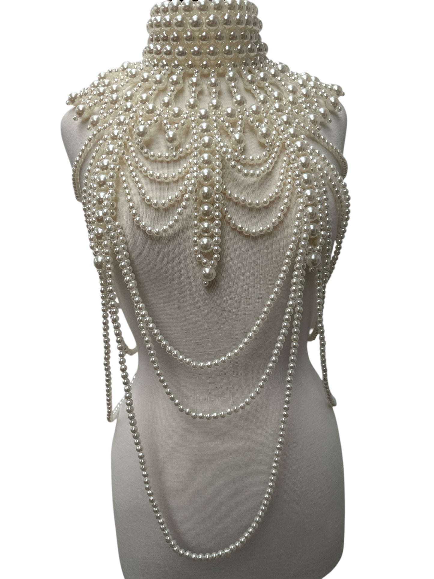 Boho Pearls Beads Shoulders Statement Tassel Chain Body Jewellery