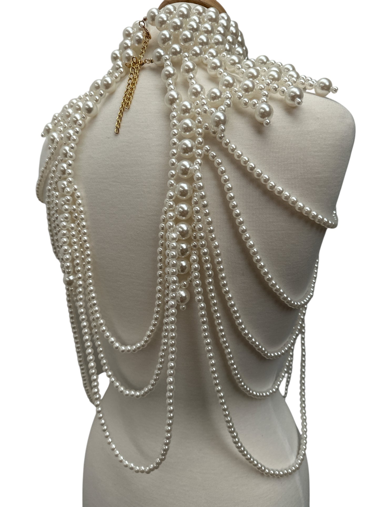 Boho Pearls Beads Shoulders Statement Tassel Chain Body Jewellery