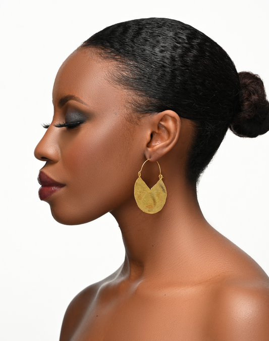 Minimalist Textured Brass Dangle Earrings – Available in Gold & Silver