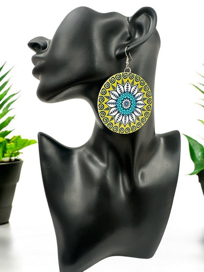 Boho Print Dangle Earrings – Bold and Lightweight Statement Earrings for Women - Fatisha Boutique