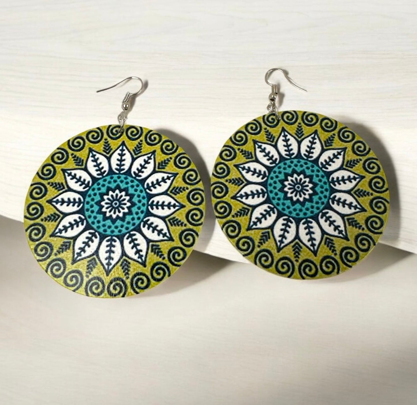 Boho Print Dangle Earrings – Bold and Lightweight Statement Earrings for Women - Fatisha Boutique