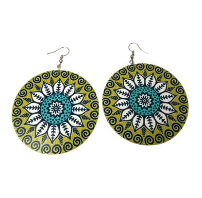 Boho Print Dangle Earrings – Bold and Lightweight Statement Earrings for Women - Fatisha Boutique