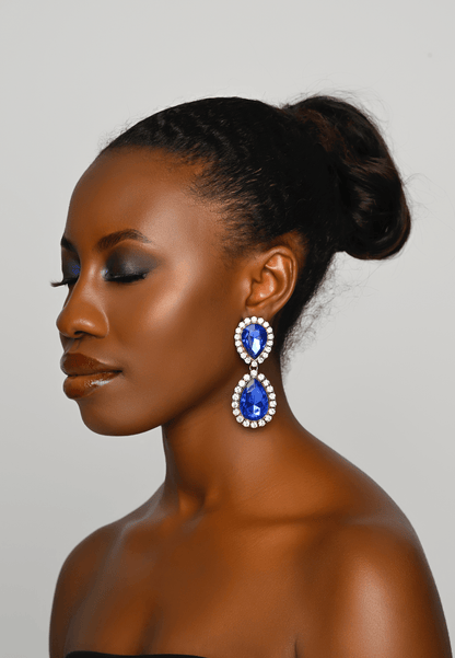 Elegant Vintage - Style Teardrop Crystal Statement Dangle Earrings - Fatisha Boutique