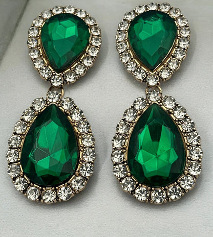 Elegant Vintage - Style Teardrop Crystal Statement Dangle Earrings - Fatisha Boutique