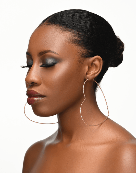 Oversized Heart Shaped Statement Hoop Earrings – Gold & Silver - Fatisha Boutique