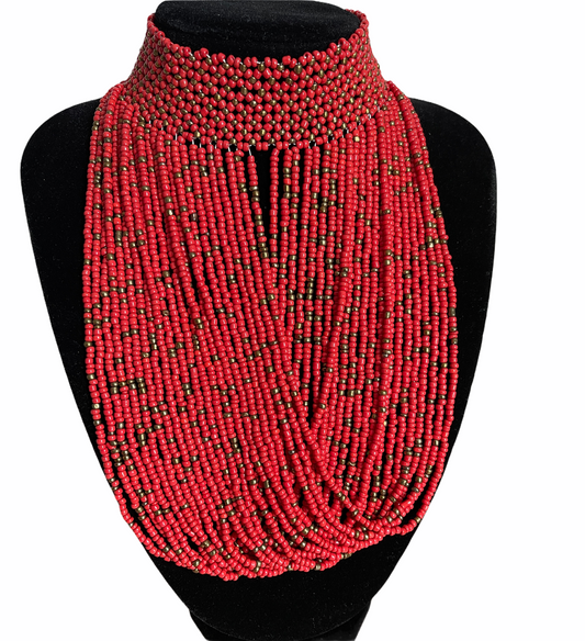 Authentic African Beaded Choker Necklace