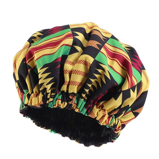 Kids Reversible Satin Bonnet Caps - African Ankara Print (Multiple Designs) - Fatisha Boutique