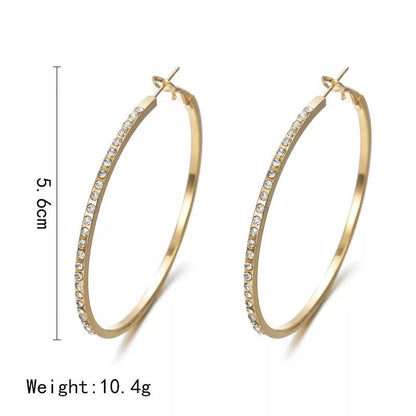 Rhinestone Crystal Hoop Earrings - Fatisha Boutique