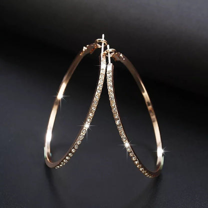 Rhinestone Crystal Hoop Earrings - Fatisha Boutique